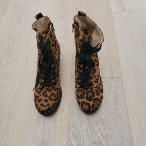 Time and Tru Leopard Lace-Up Boots